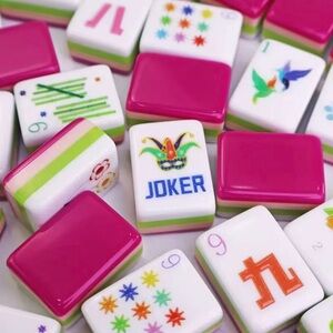 Colorful Mahjong Tiles Set